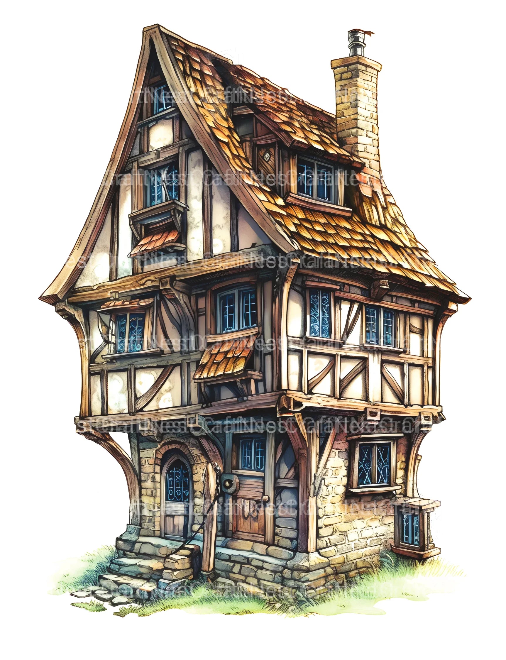 Medieval Tiny House Coloring Book - CraftNest - Digital Crafting and Art