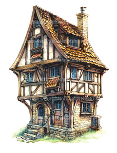 Medieval Tiny House Coloring Book - CraftNest - Digital Crafting and Art