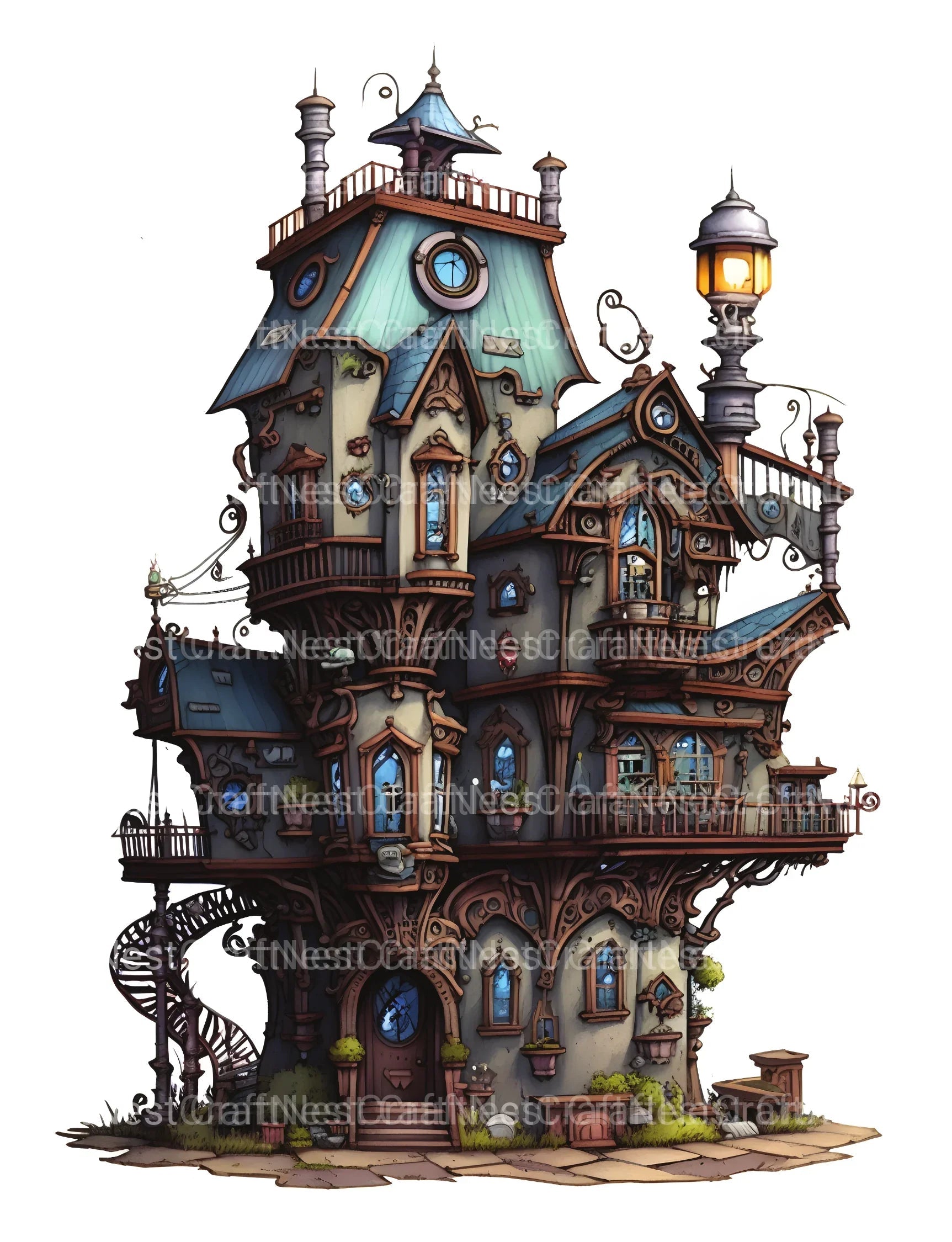 Steampunk Fairy House Coloring Book - CraftNest - Digital Crafting and Art