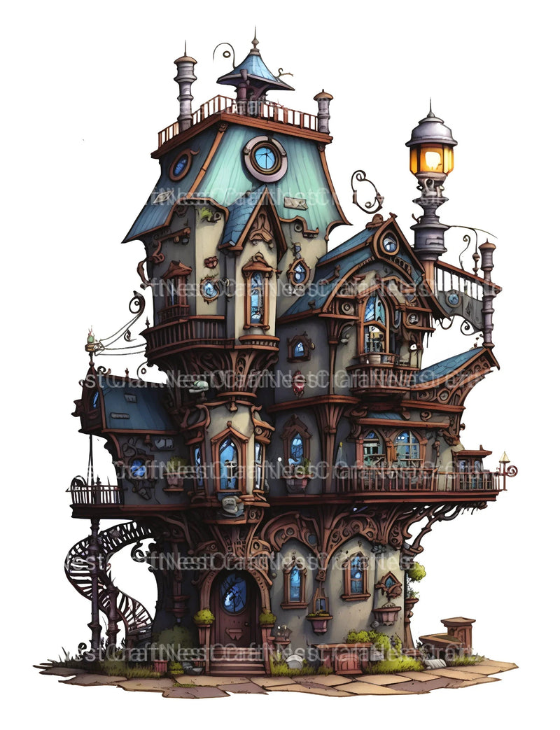 Steampunk Fairy House Coloring Book - CraftNest - Digital Crafting and Art