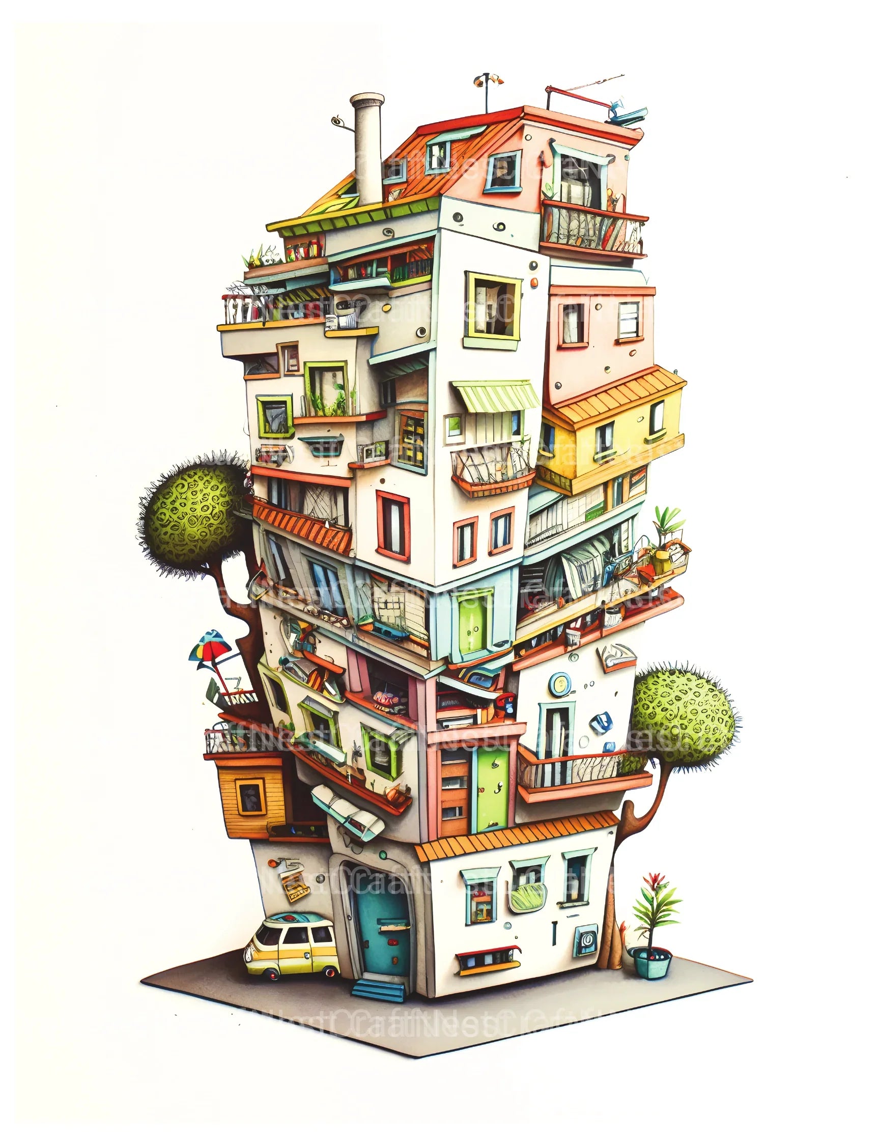 Condominium Tiny House Coloring Book - CraftNest - Digital Crafting and Art