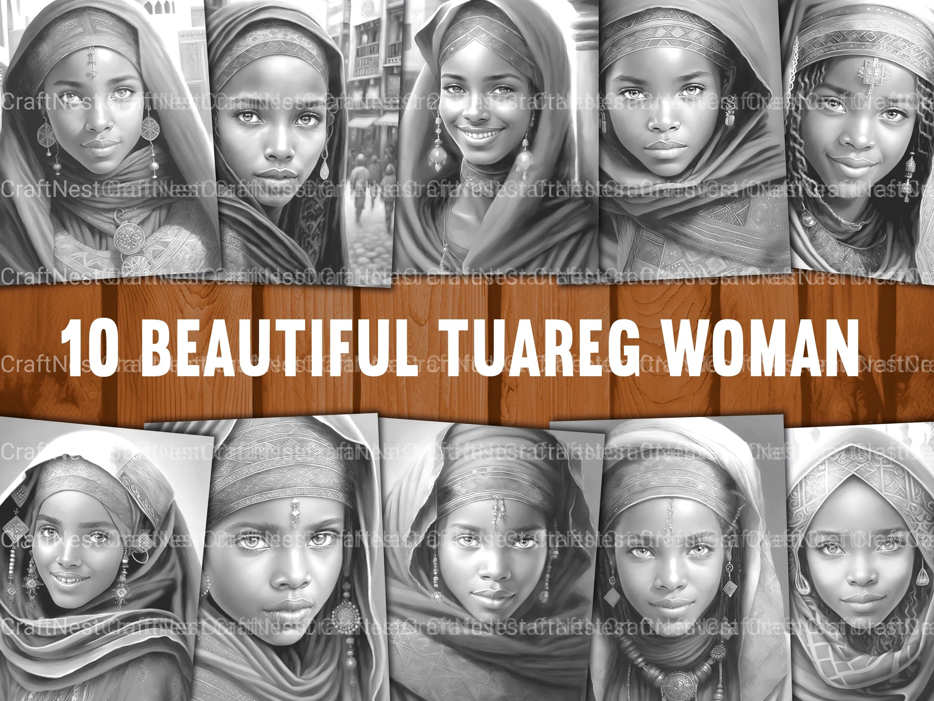 Tuareg Girl Coloring Book - CraftNest - Digital Crafting and Art