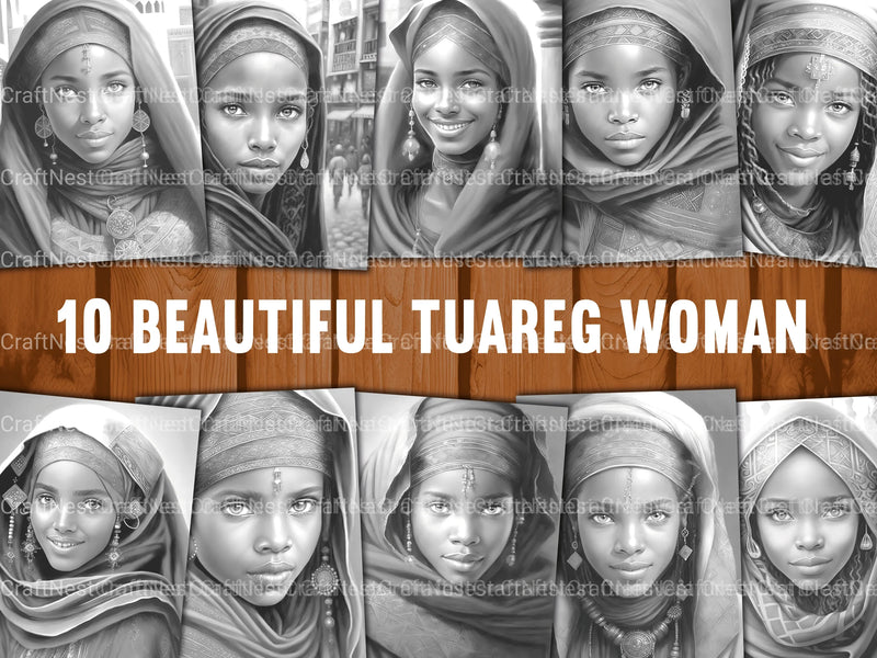 Tuareg Girl Coloring Book - CraftNest - Digital Crafting and Art
