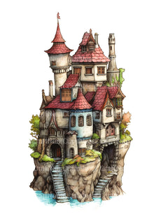 Castle Tiny House Coloring Book 1 - CraftNest - Digital Crafting and Art