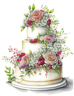 Floral Wedding Cake Coloring Book - CraftNest - Digital Crafting and Art