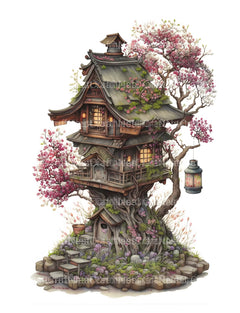 Japanese Fairy House Coloring Book - CraftNest - Digital Crafting and Art