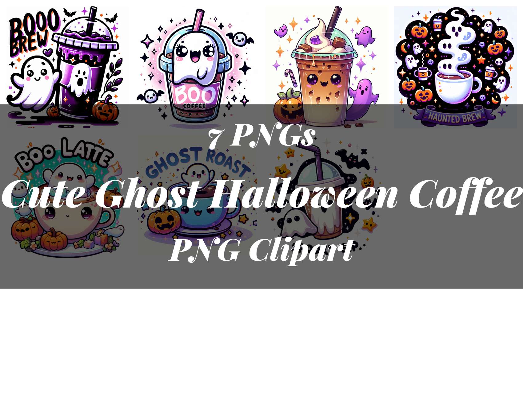 Cute Ghost Halloween Coffee Clipart