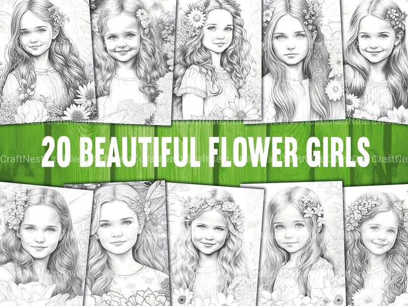 Flower Girl Coloring Book - CraftNest - Digital Crafting and Art