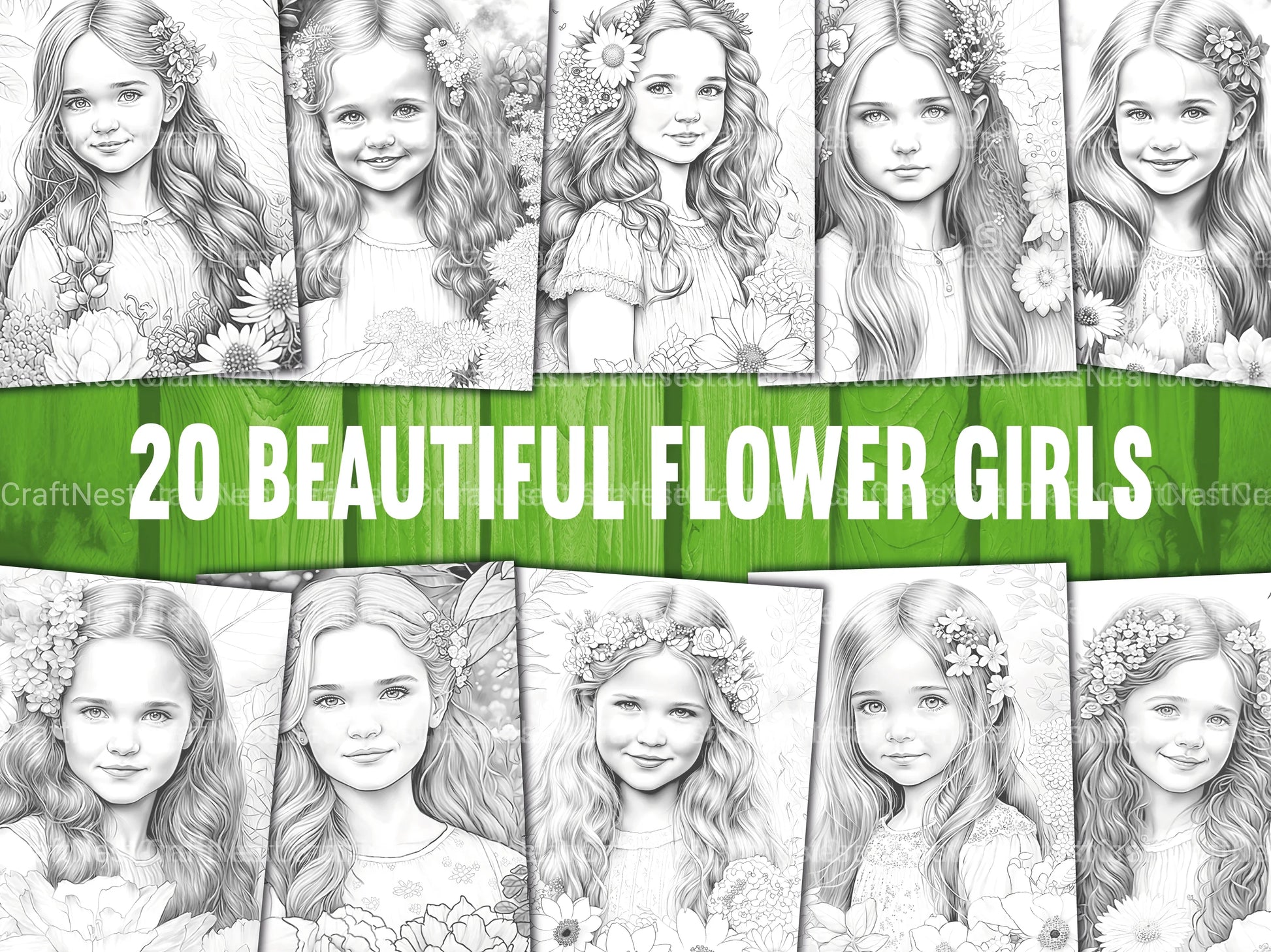 Flower Girl Coloring Book - CraftNest - Digital Crafting and Art