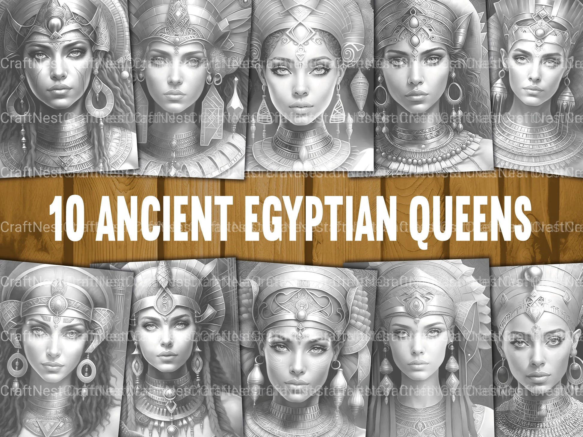 Ancient Egypt Queen Coloring Book 2 - CraftNest - Digital Crafting and Art