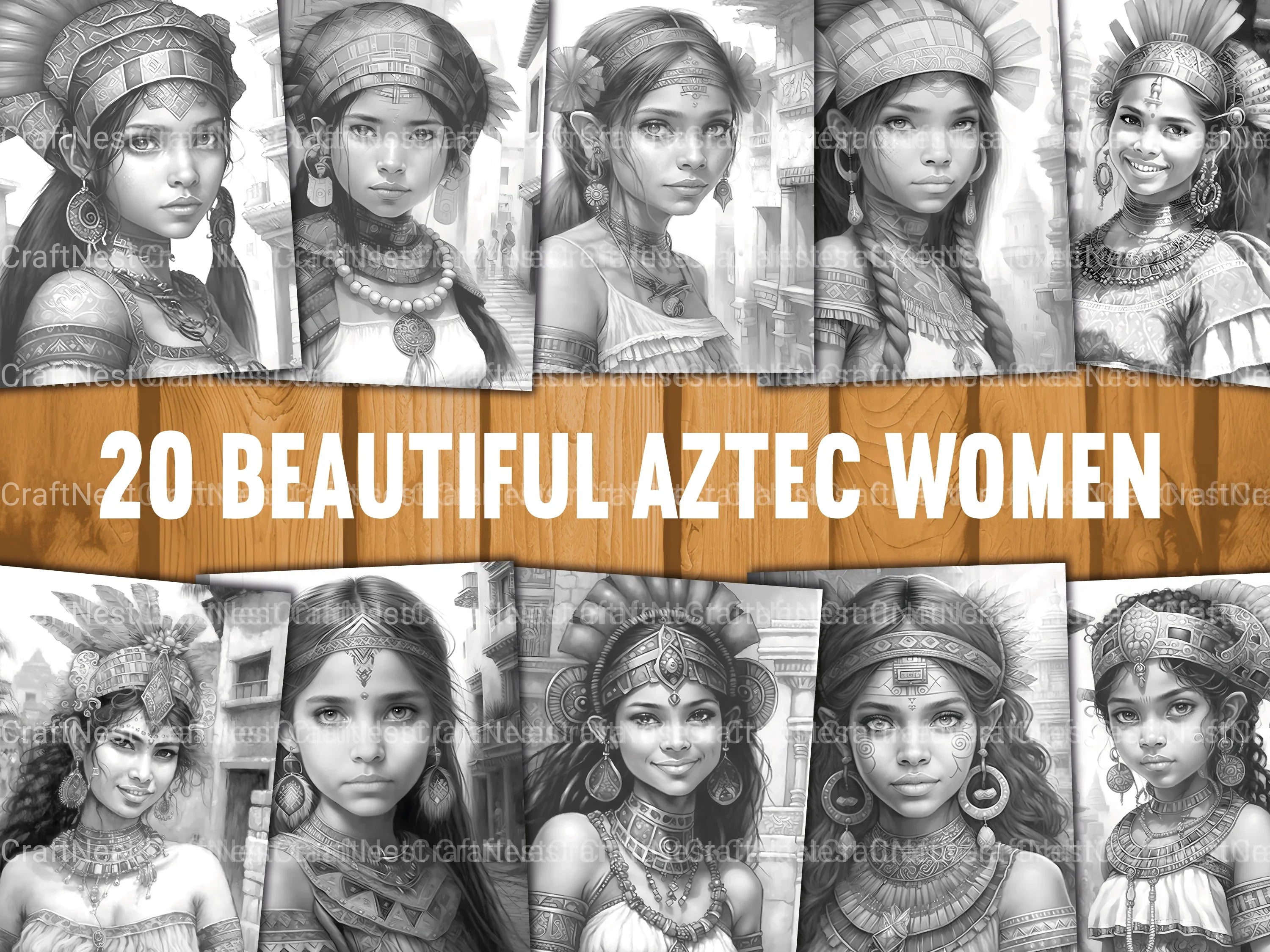 Aztec Woman Coloring Book - CraftNest - Digital Crafting and Art
