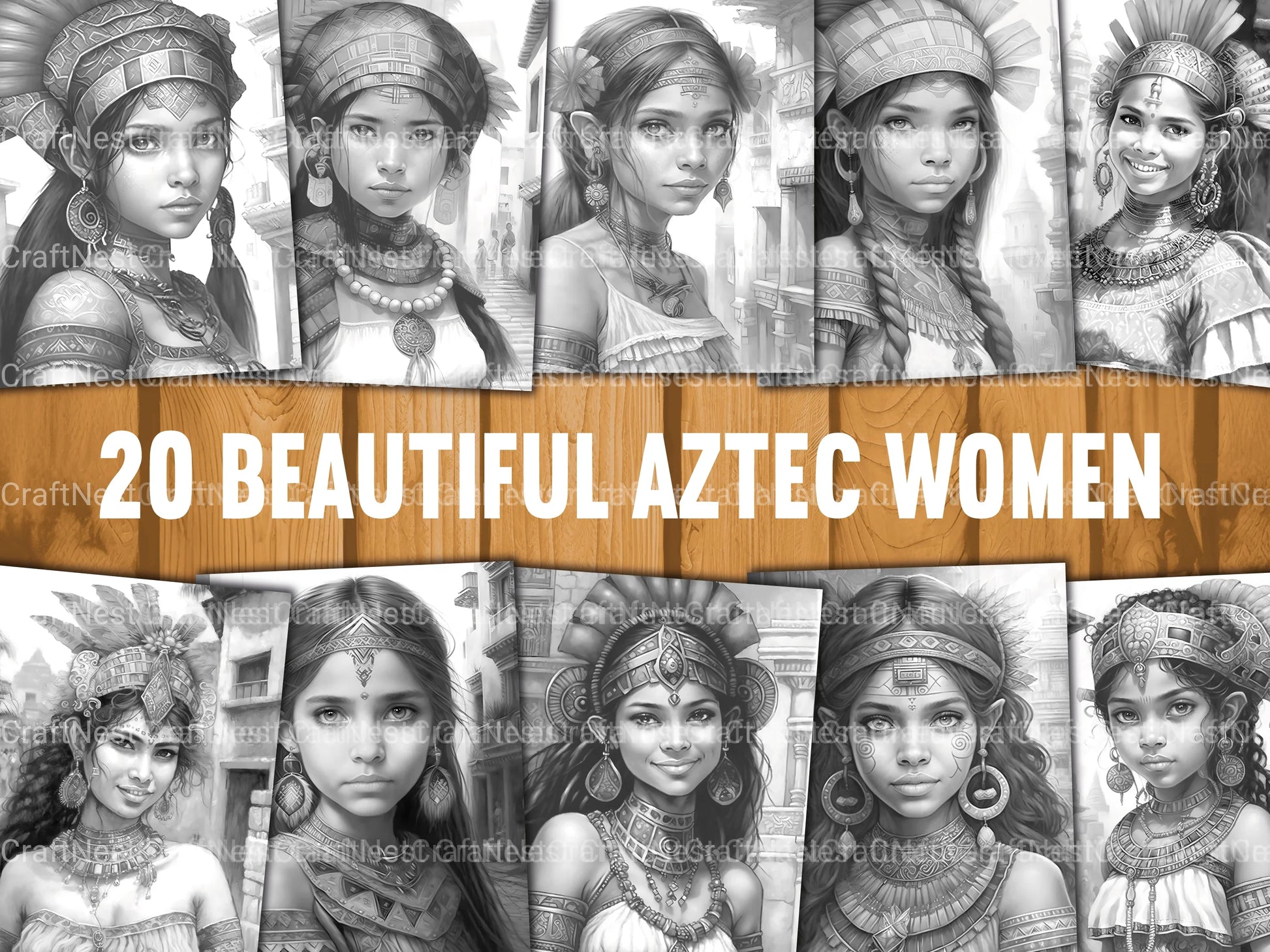 Aztec Woman Coloring Book - CraftNest - Digital Crafting and Art