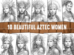 Aztec Women Coloring Book - CraftNest - Digital Crafting and Art