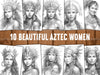 Aztec Women Coloring Book