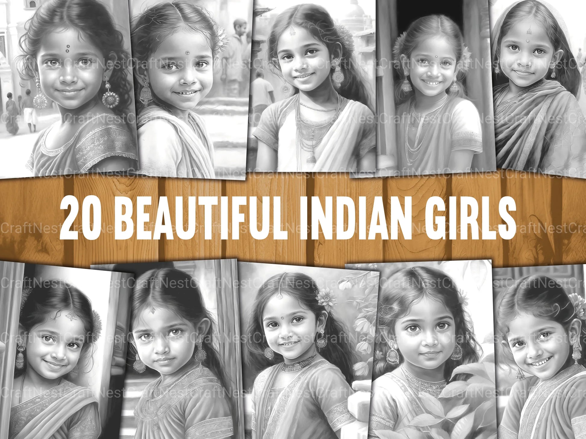 Indian Girl Coloring Book - CraftNest - Digital Crafting and Art