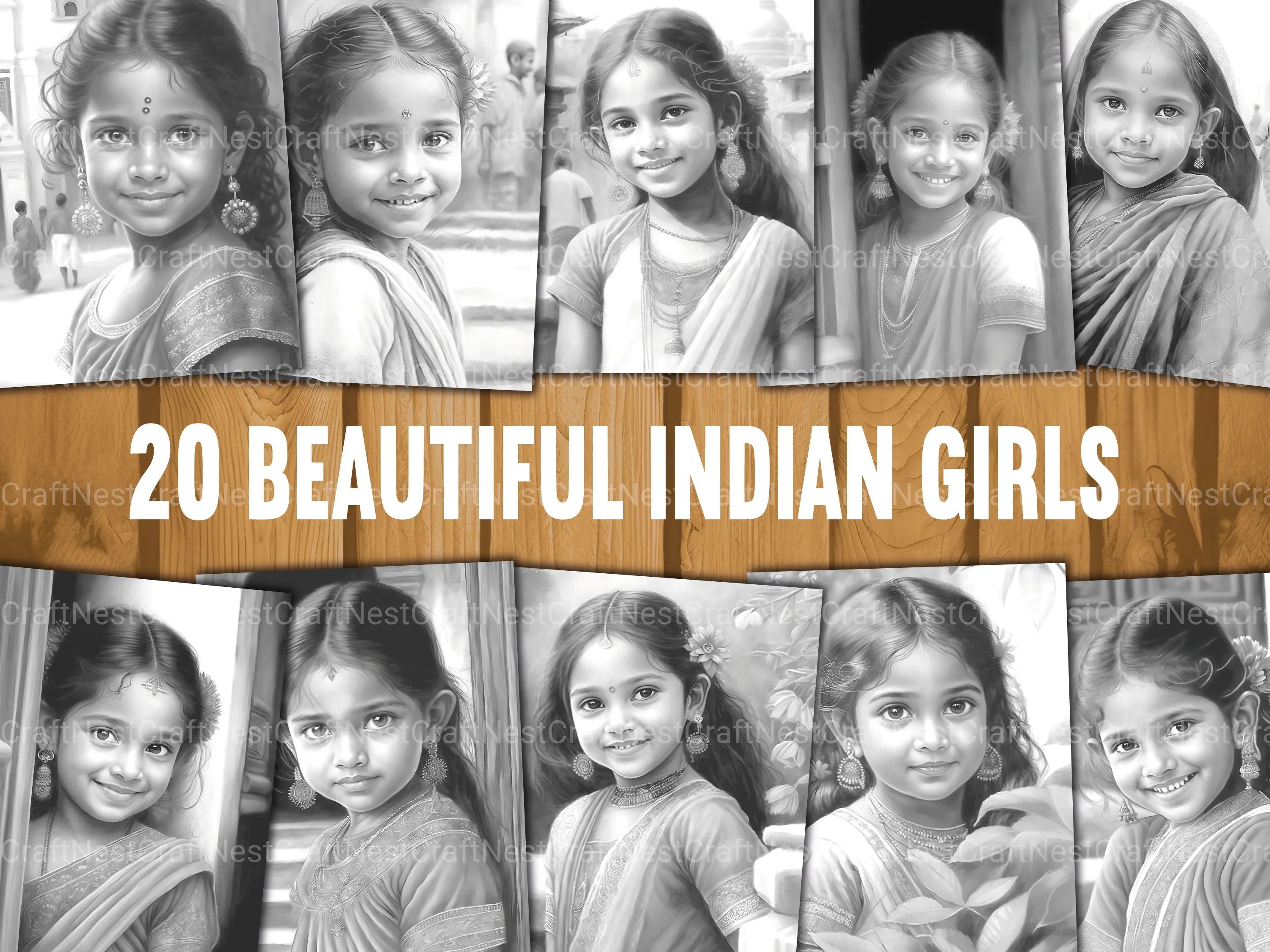 Indian Girl Coloring Book - CraftNest - Digital Crafting and Art