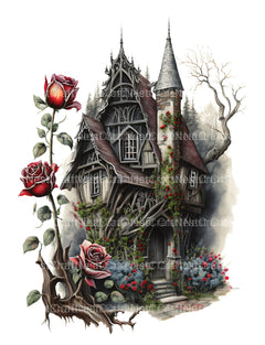 Gothic House Coloring Book - CraftNest - Digital Crafting and Art