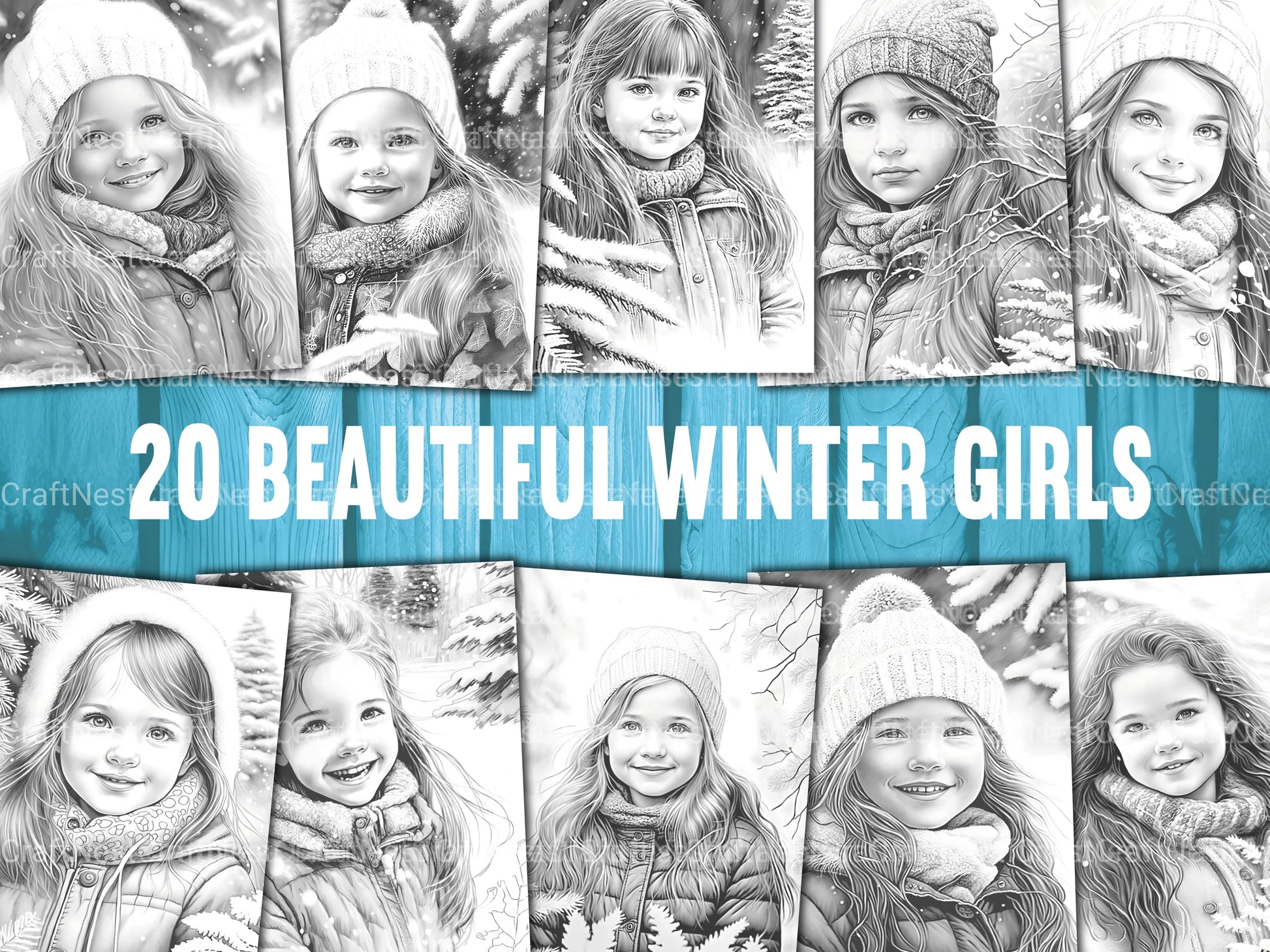 Winter Girl Coloring Book - CraftNest - Digital Crafting and Art