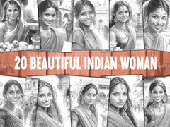 Indian Woman Coloring Book - CraftNest - Digital Crafting and Art