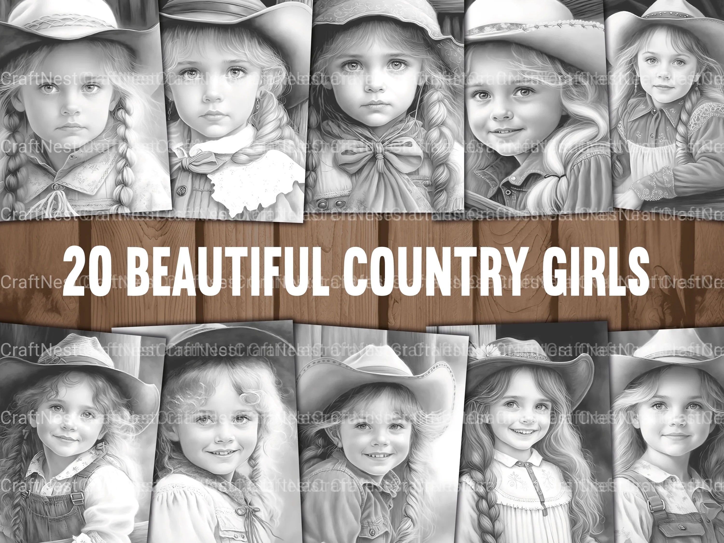 Country Girl Coloring Book - CraftNest - Digital Crafting and Art