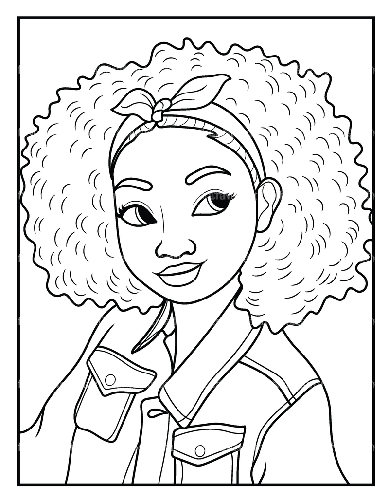 African Girl Coloring Book - CraftNest - Digital Crafting and Art