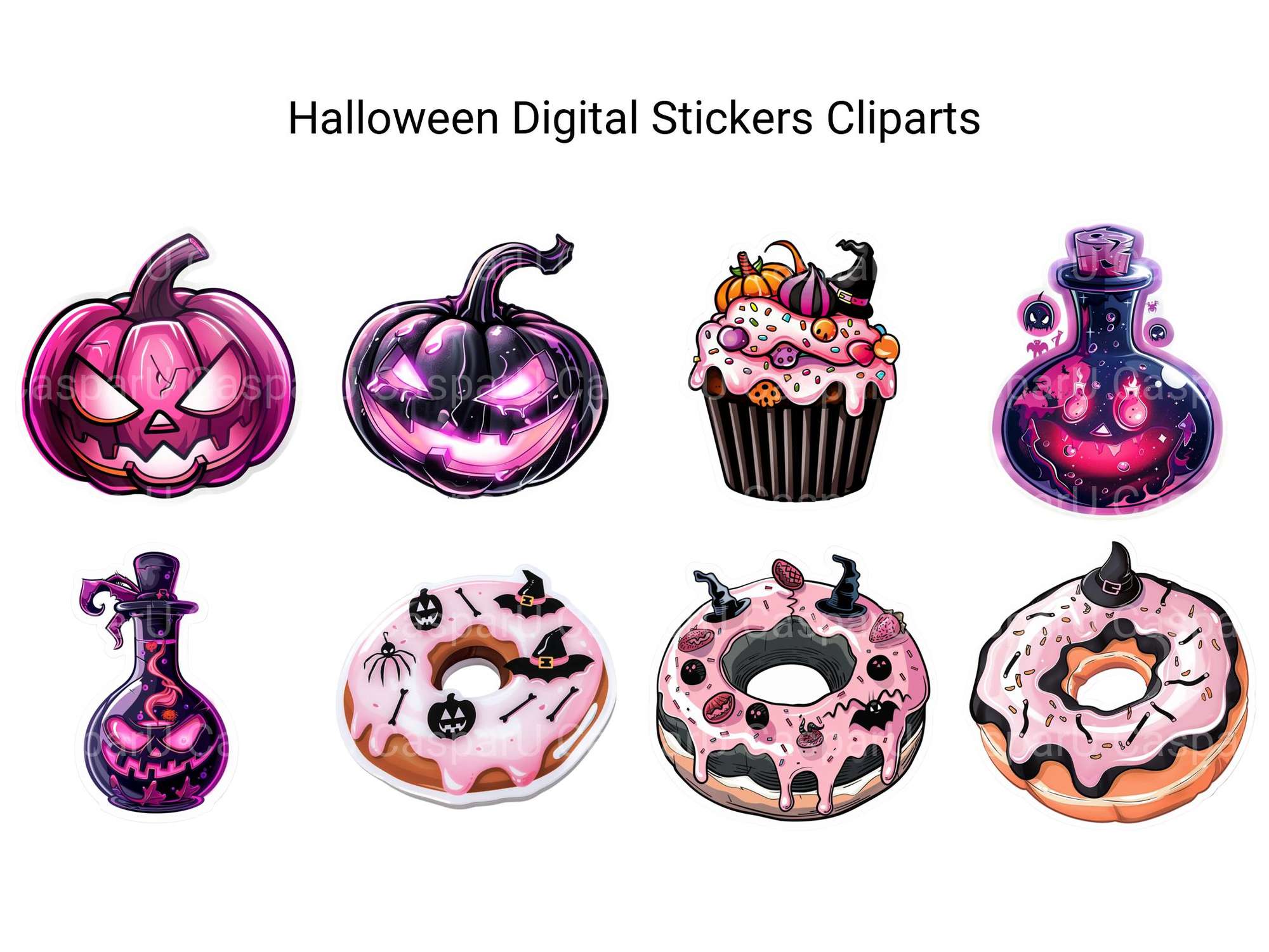 Halloween Digital Stickers Clipart