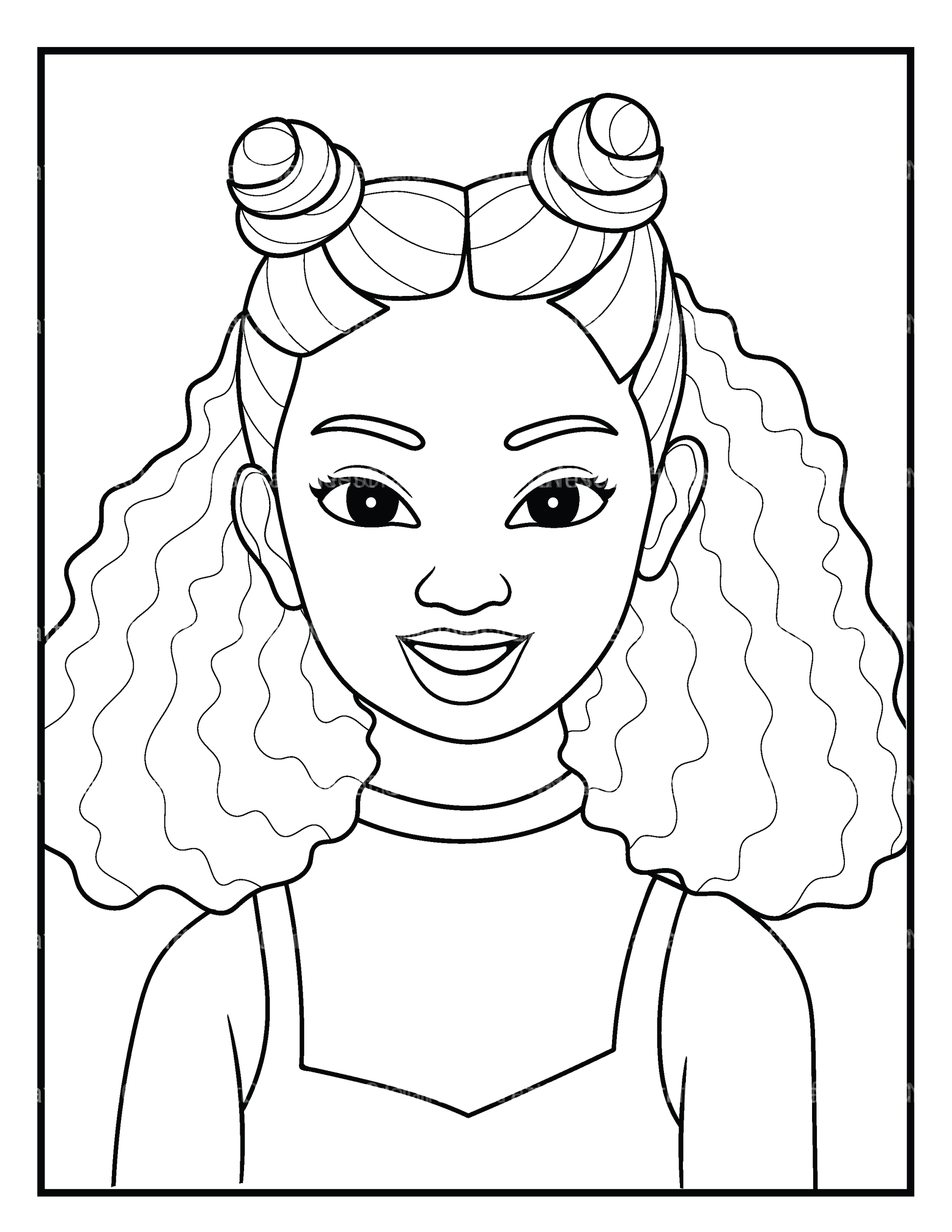 African Girl Coloring Book - CraftNest - Digital Crafting and Art