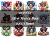 Afro Messy Bun Clipart
