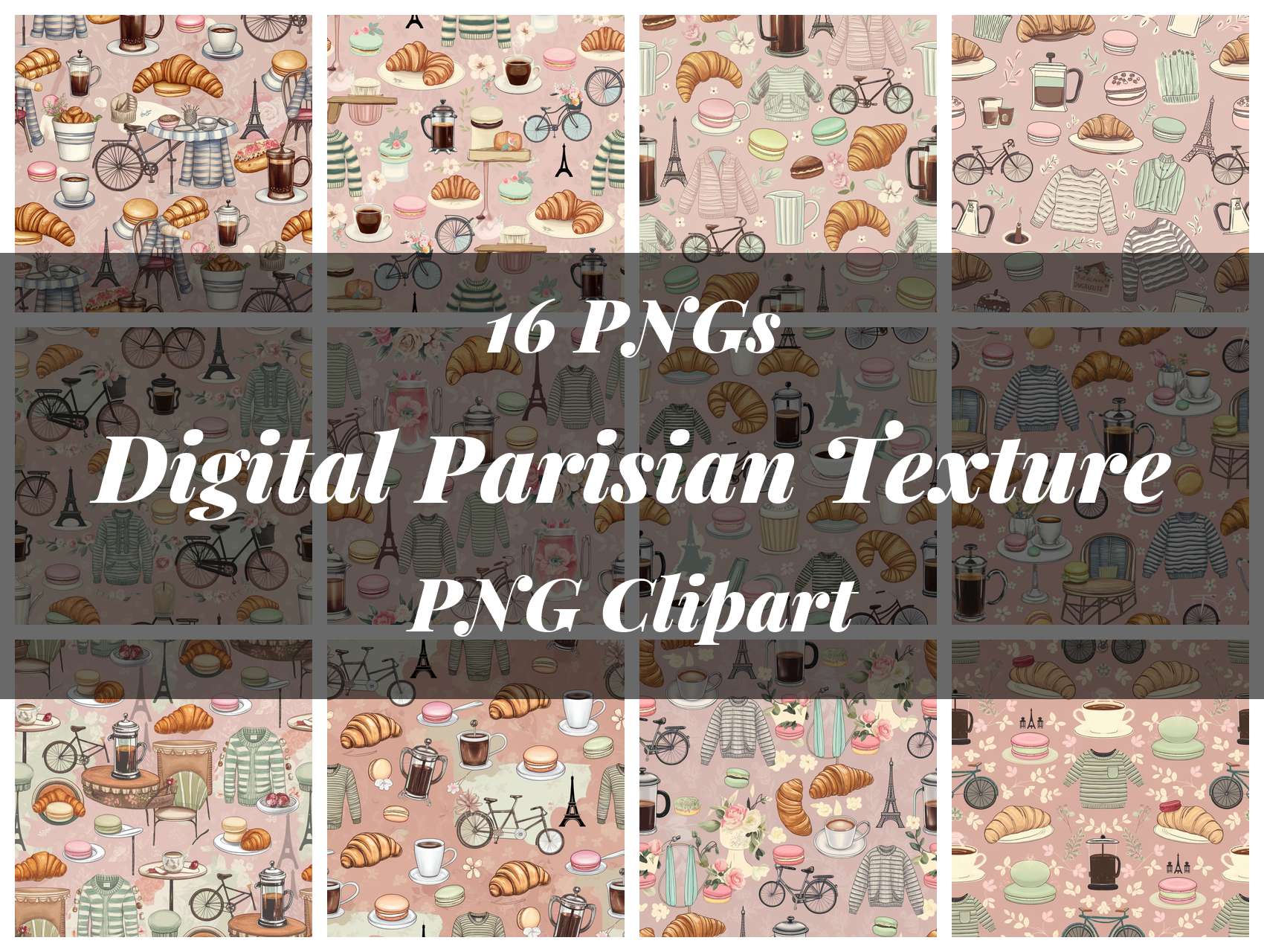 Digital Parisian Texture Clipart