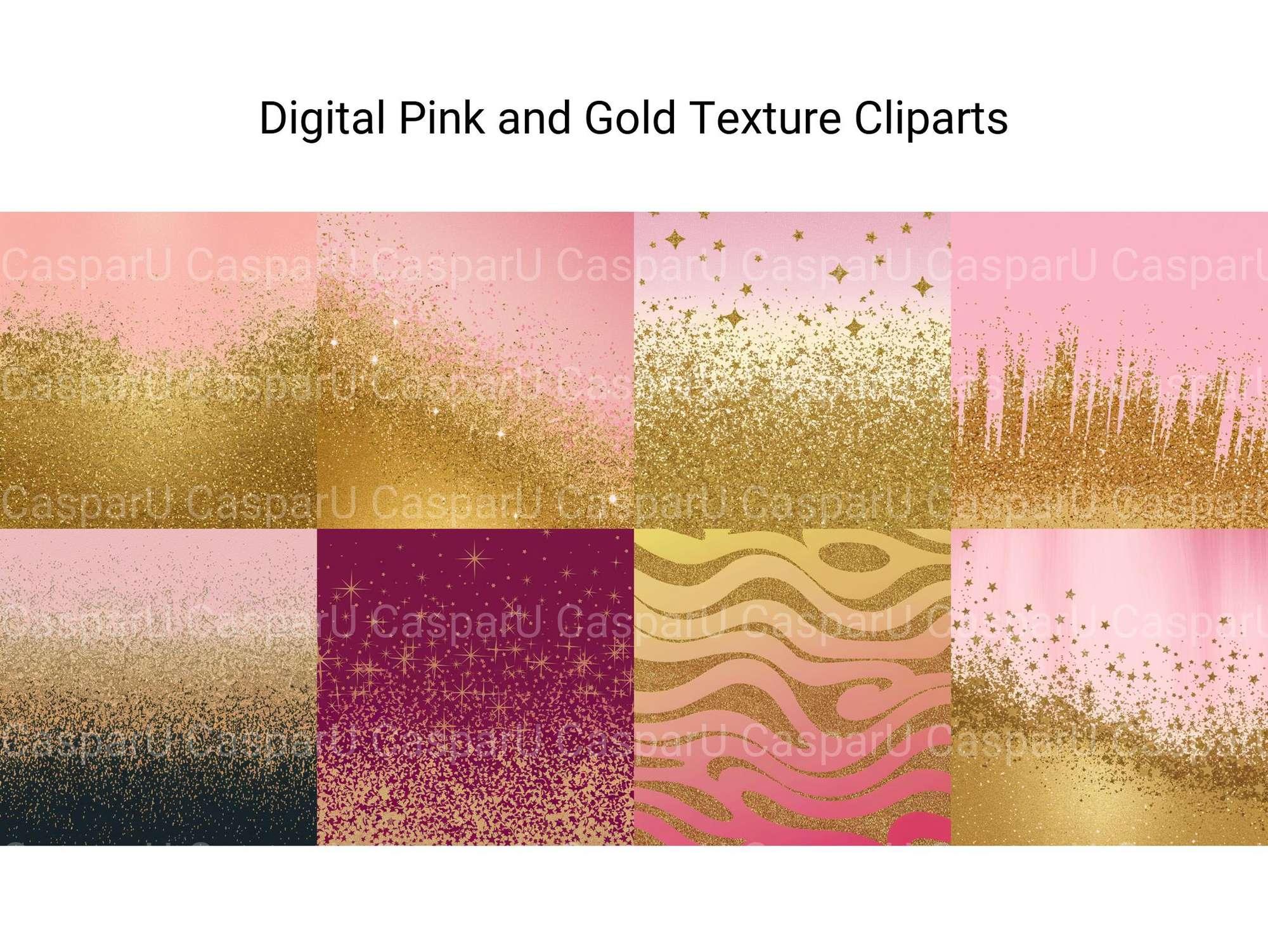 Digital Pink And Gold Texture Clipart - CraftNest - Digital Crafting and Art
