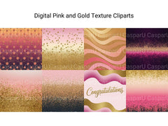 Digital Pink And Gold Texture Clipart - CraftNest - Digital Crafting and Art