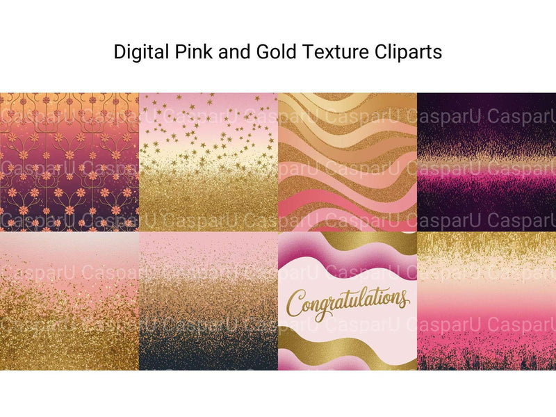 Digital Pink And Gold Texture Clipart - CraftNest - Digital Crafting and Art