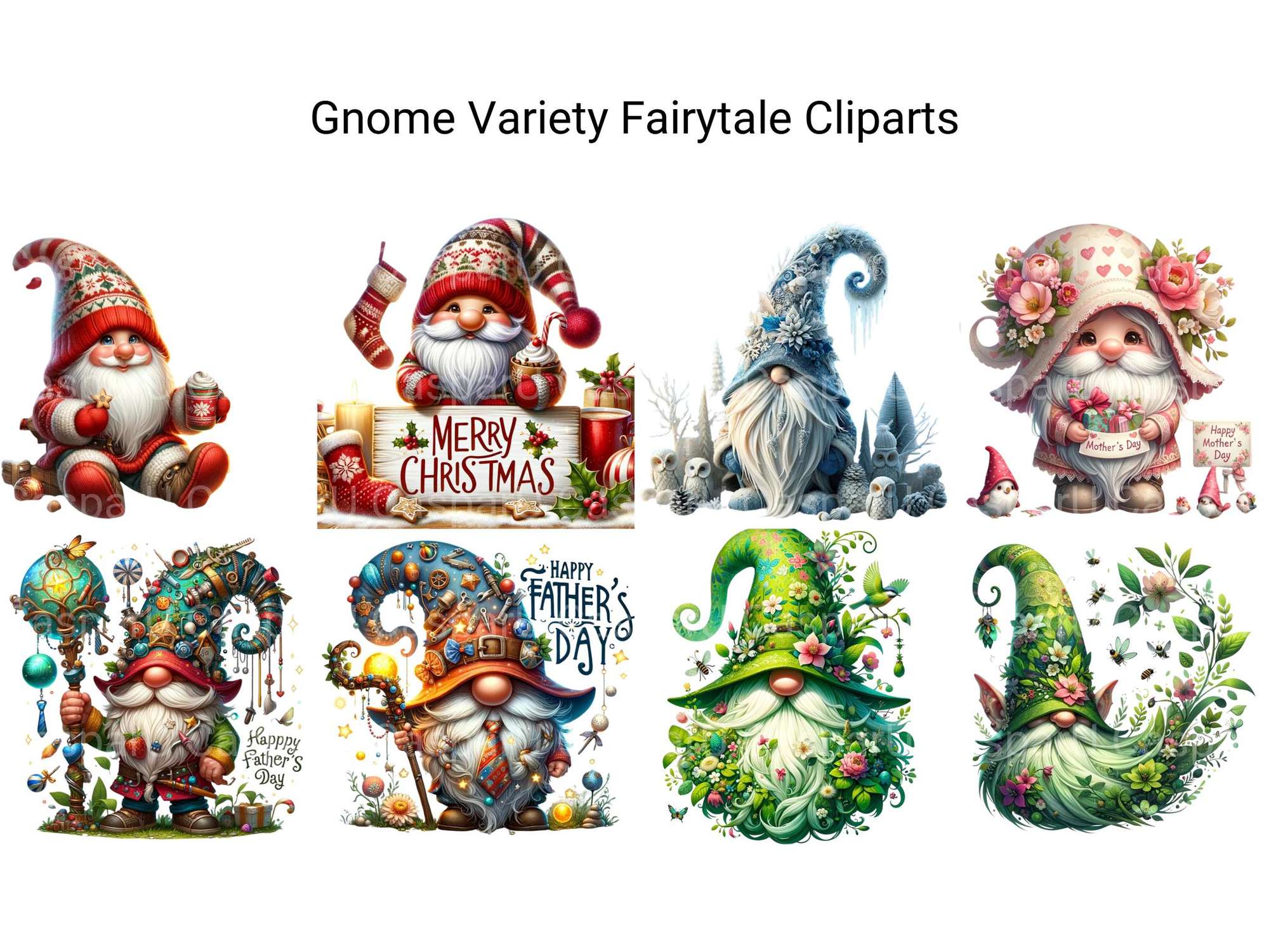 Gnome Variety Fairytale Clipart