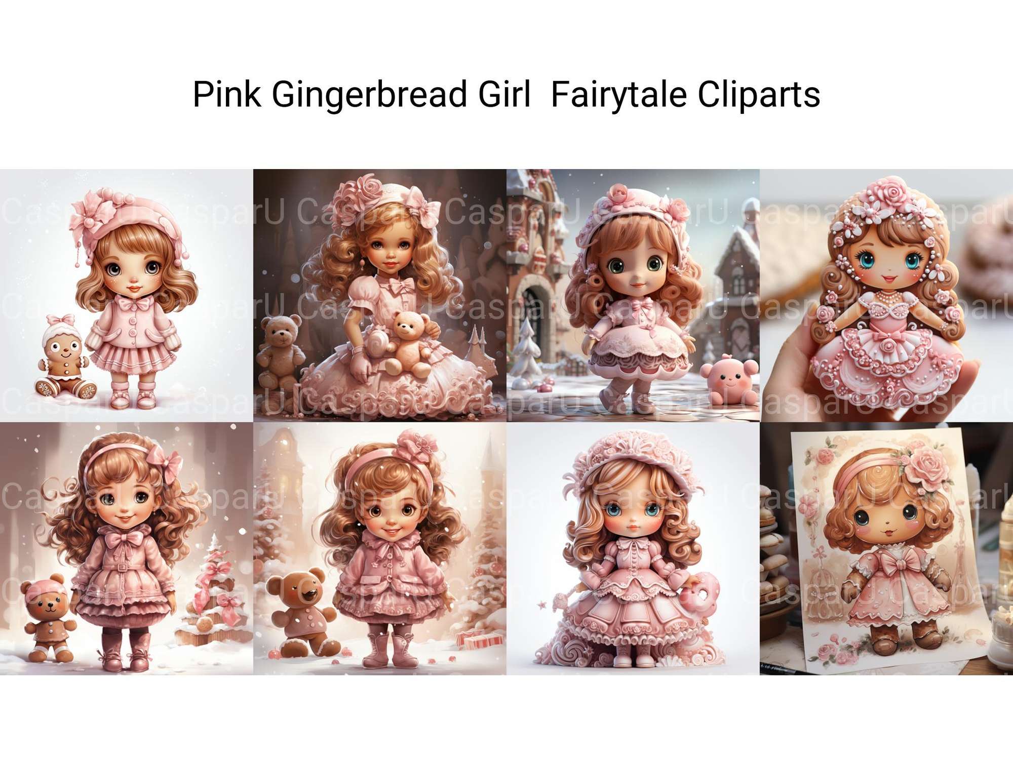 Pink Gingerbread Girl Bonus Fairytale Clipart
