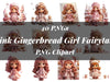 Pink Gingerbread Girl Fairytale Clipart