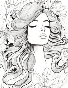 Femme Portrait Coloring Book - CraftNest - Digital Crafting and Art