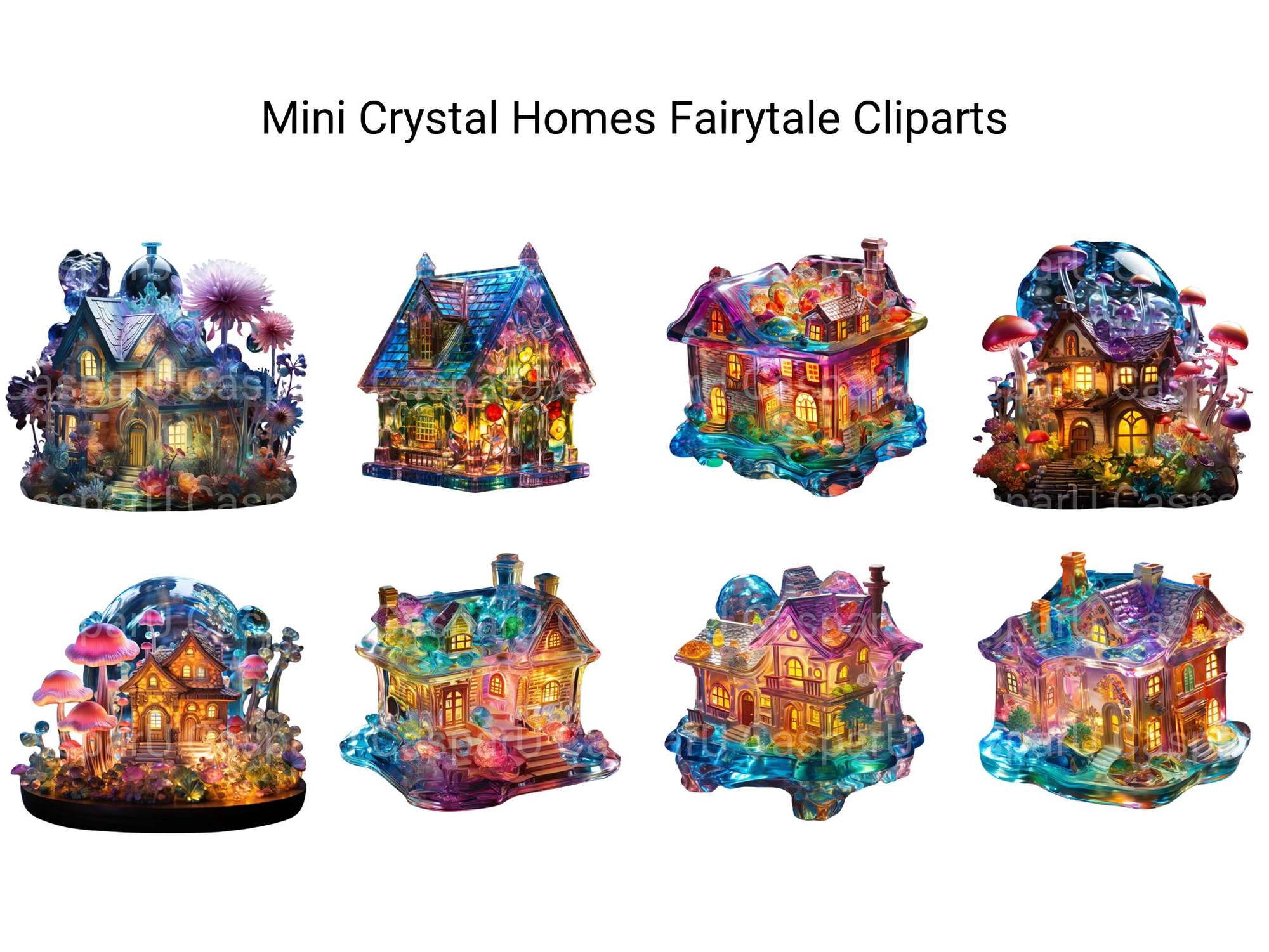 Mini Crystal Homes Fairytale Clipart
