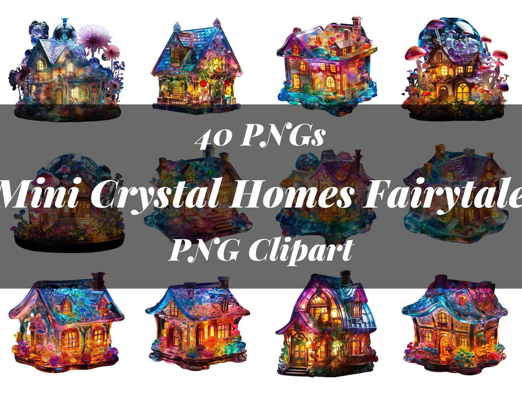 Mini Crystal Homes Fairytale Clipart