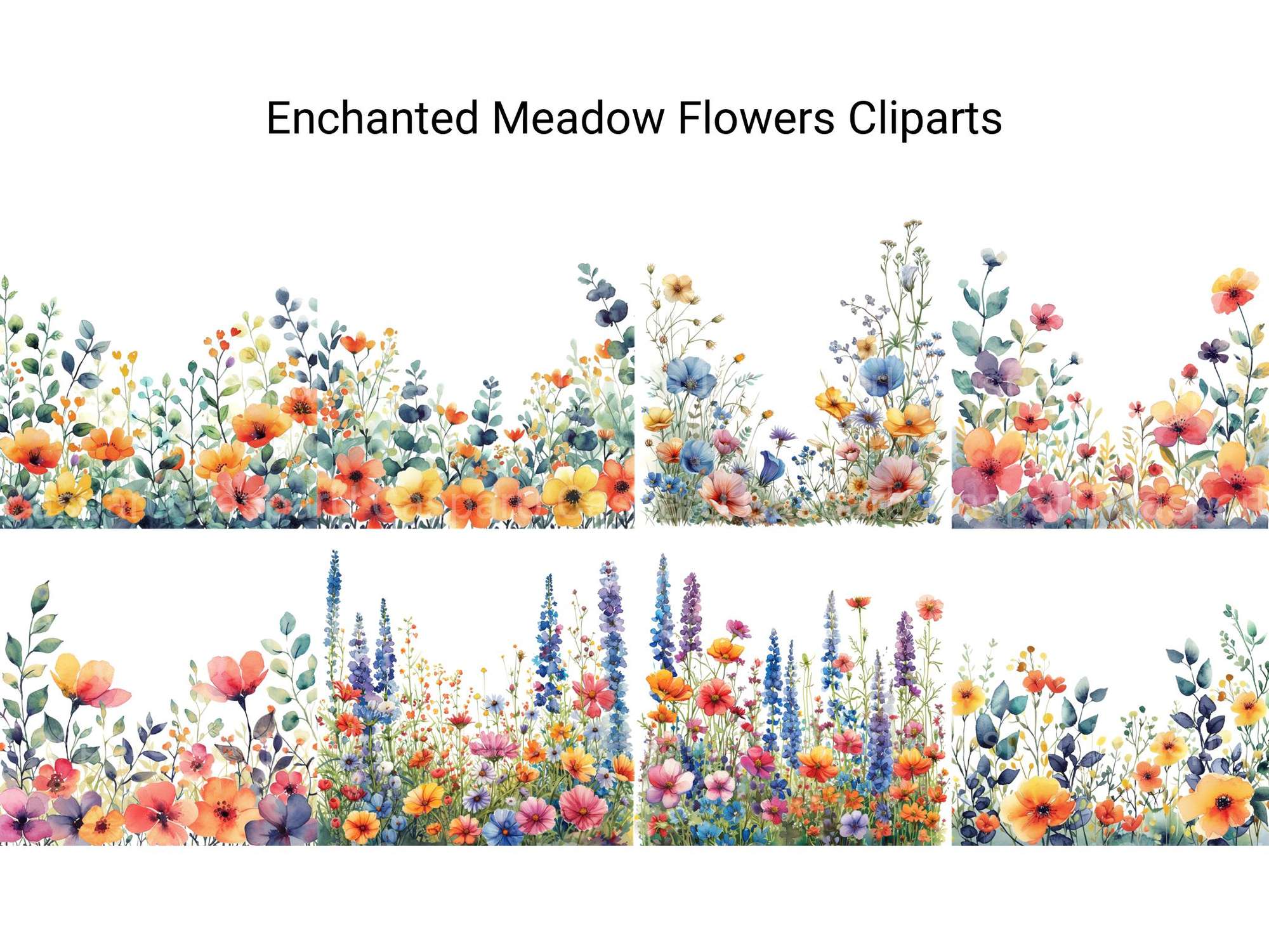 Enchanted Meadow Flowers Clipart
