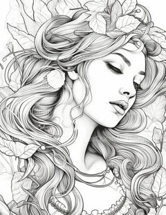 Femme Portrait Coloring Book - CraftNest - Digital Crafting and Art