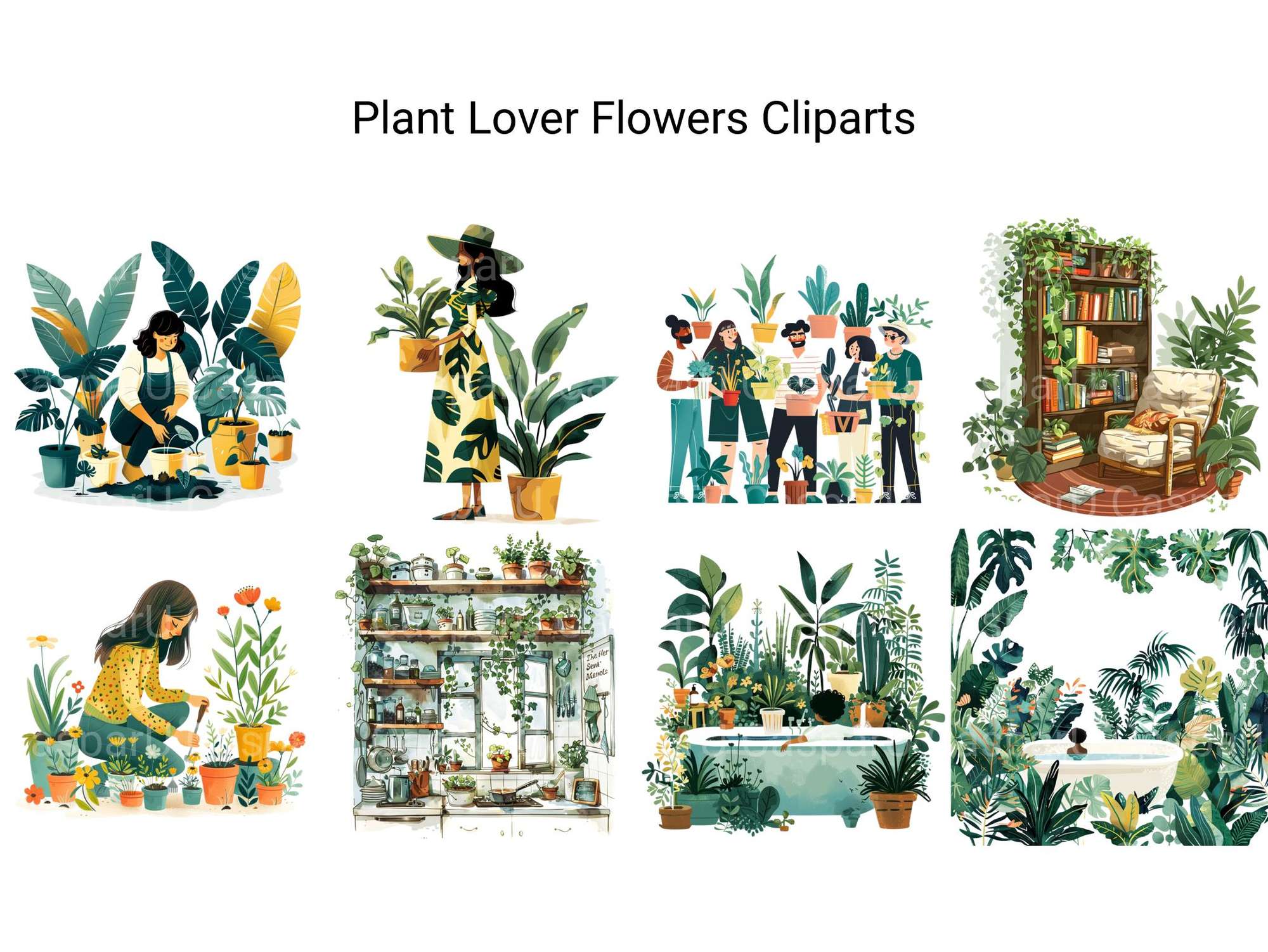 Plant Lover Flowers Clipart
