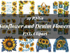 Sunflower and Denim Flowers Clipart