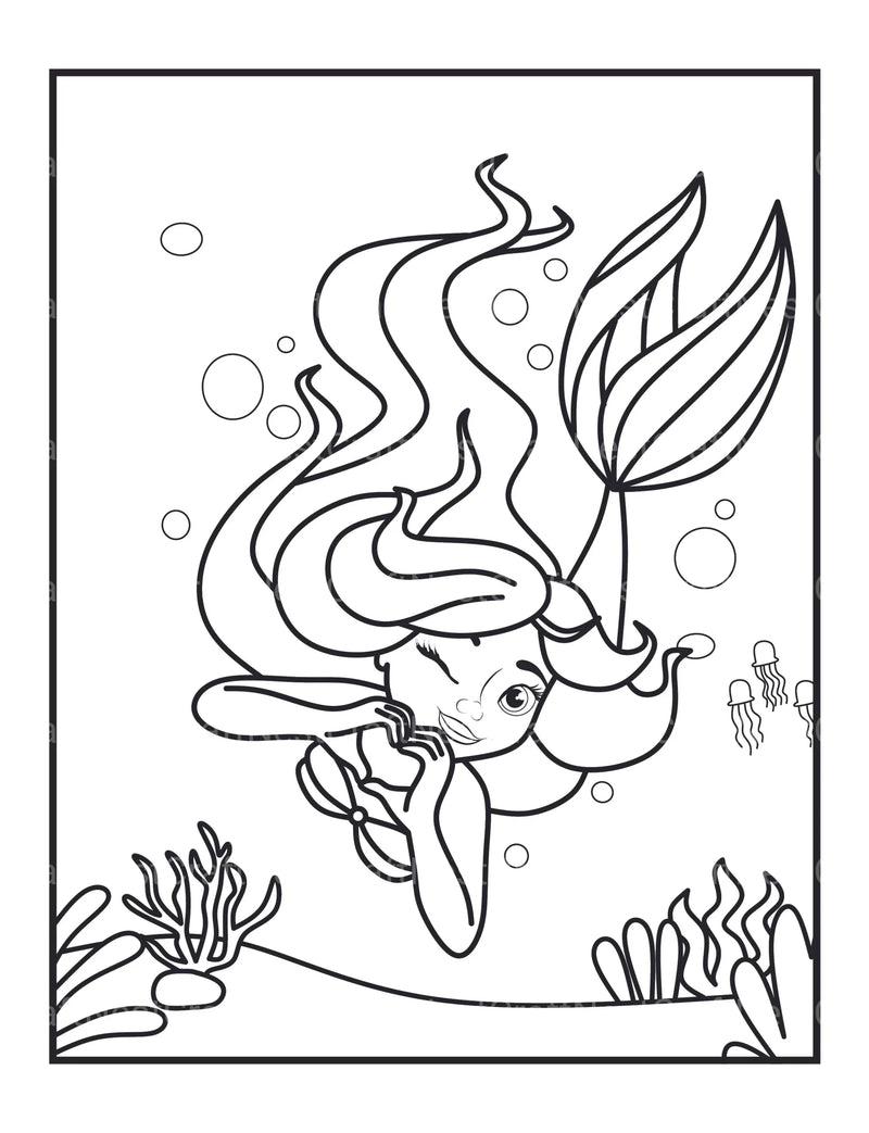 Mermaids Coloring Book - CraftNest - Digital Crafting and Art