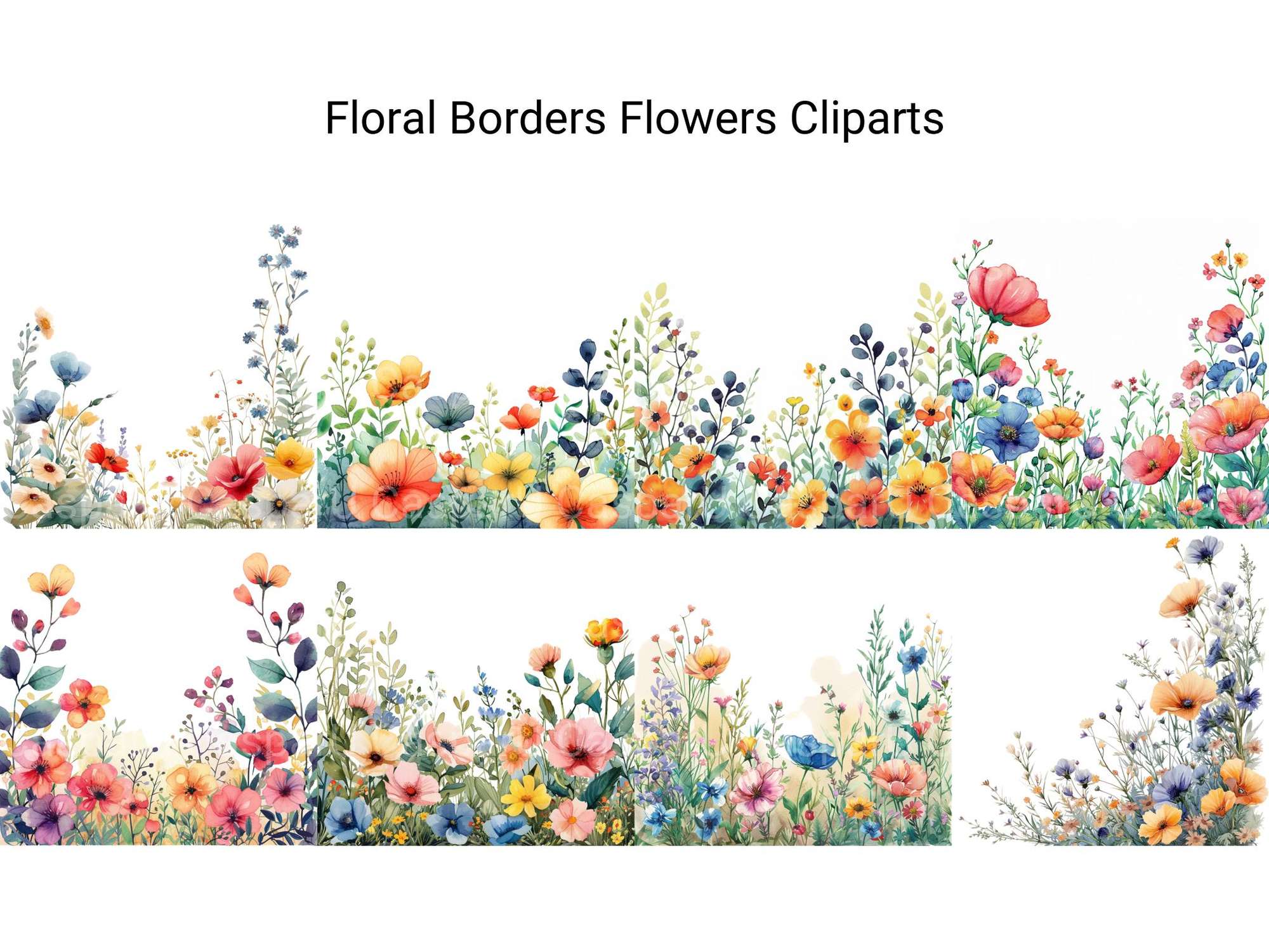 Floral Borders Flowers Clipart