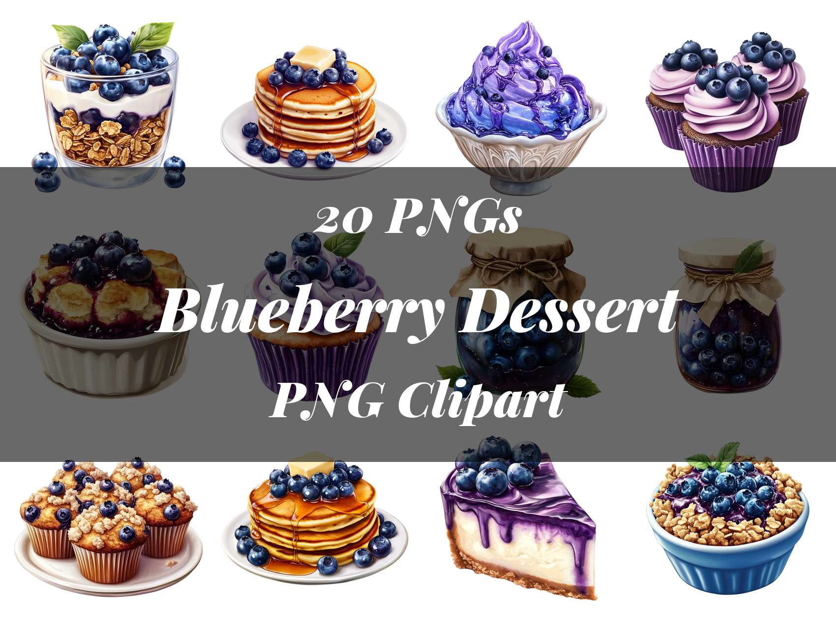 Blueberry Dessert Clipart