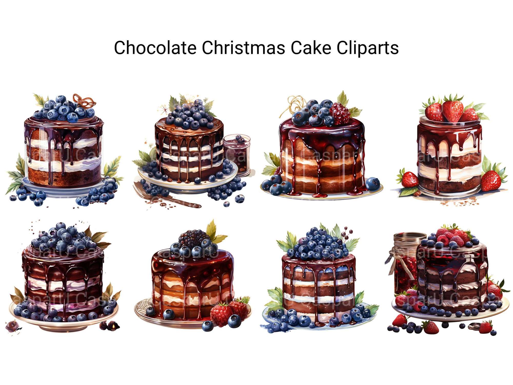 Chocolate Christmas Cake Clipart