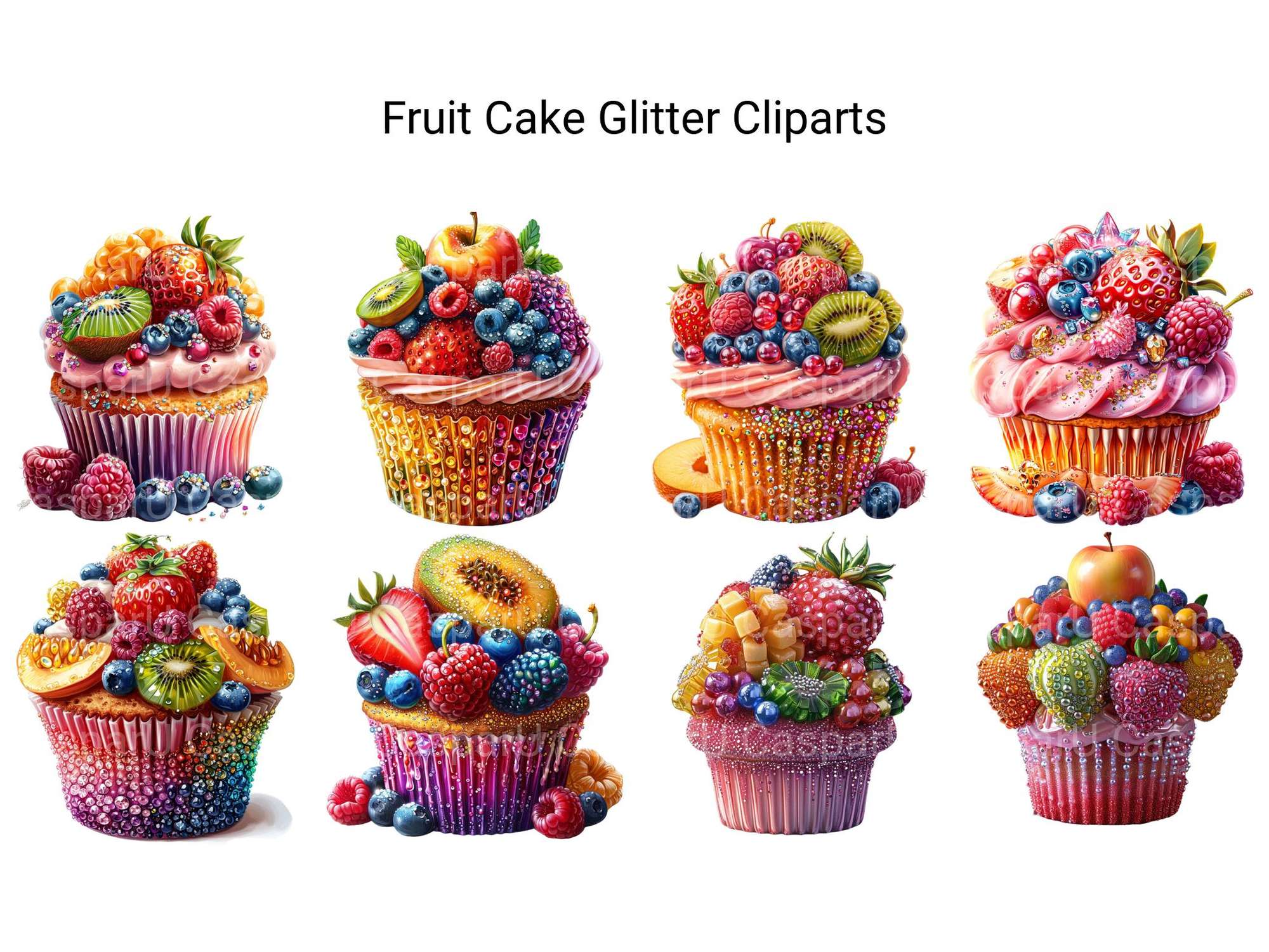 Fruit Cake Glitter Clipart