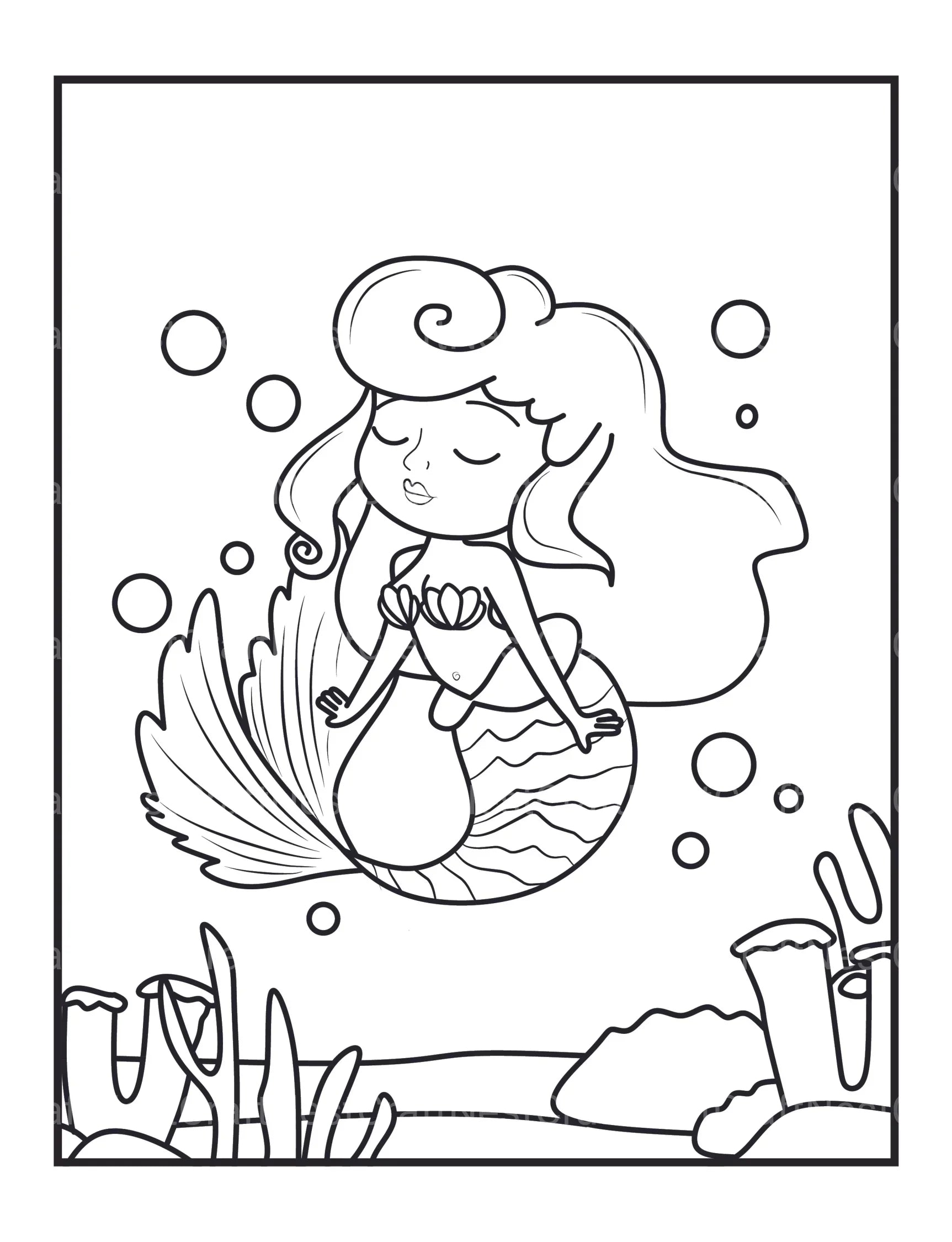 Mermaids Coloring Book - CraftNest - Digital Crafting and Art