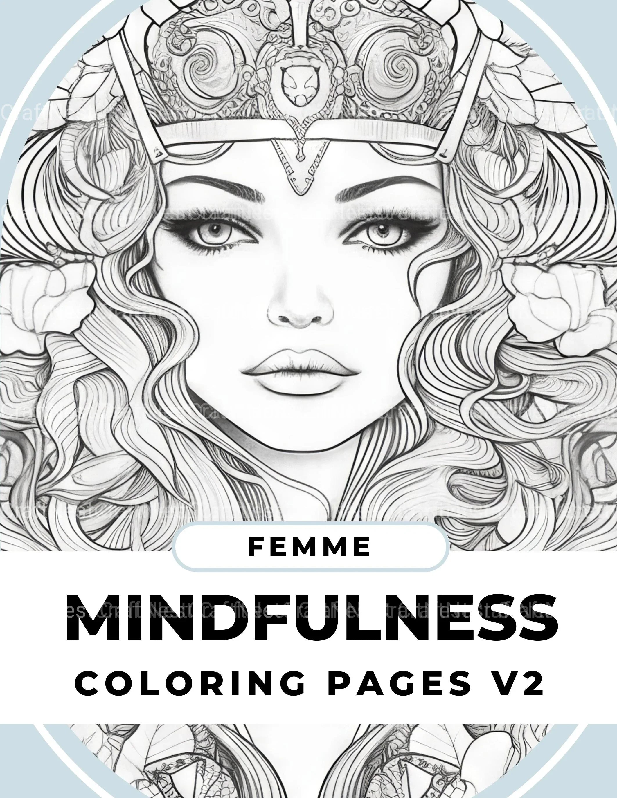 Femme Portrait Coloring Book - CraftNest - Digital Crafting and Art