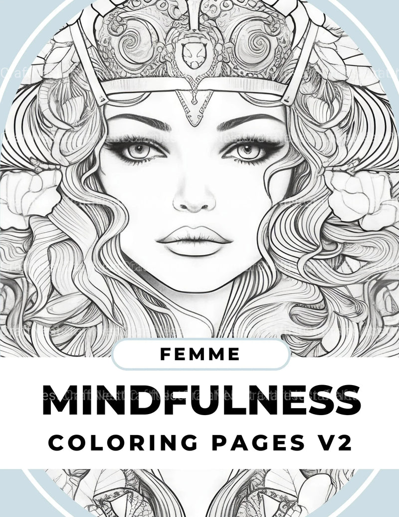 Femme Portrait Coloring Book - CraftNest - Digital Crafting and Art